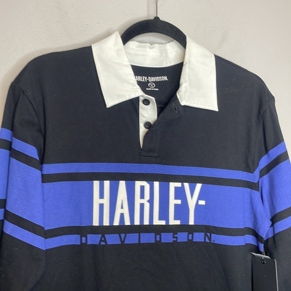Harley-Davidson | Men’s Rugby Style Longsleeve‎ Shirt Size Small NWT - Picture 2 of 6